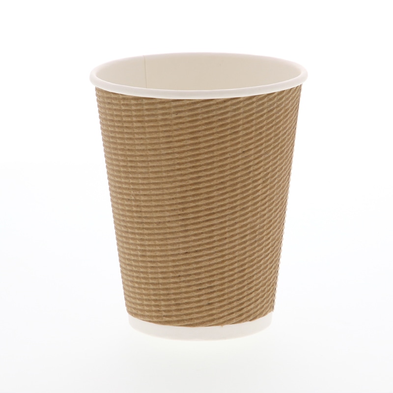 紙コップ エコクラフト断熱カップ 12オンス クラフト 50個/袋