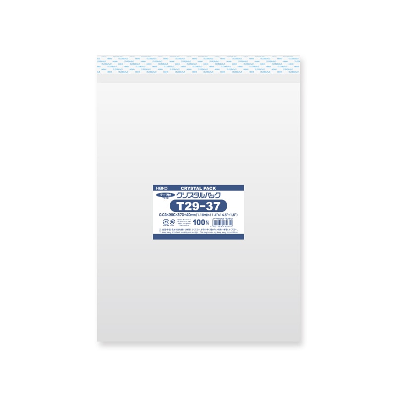 HEIKO OPP袋 クリスタルパック T29-37 (テープ付き) 100枚/袋