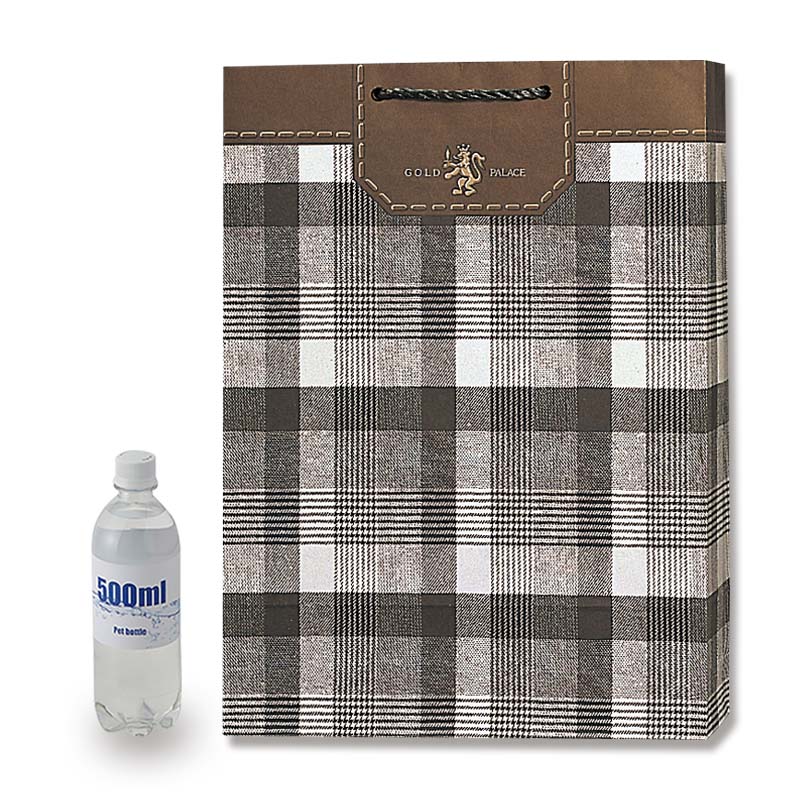 HEIKO 紙袋 デラックスチャームバッグ カスタム(DXKA) ゴールドチェック 10枚/束