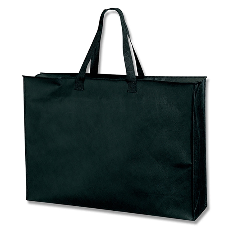 HEIKO 不織布手提げ袋 Fバッグ チャック付3L 黒 5枚/袋