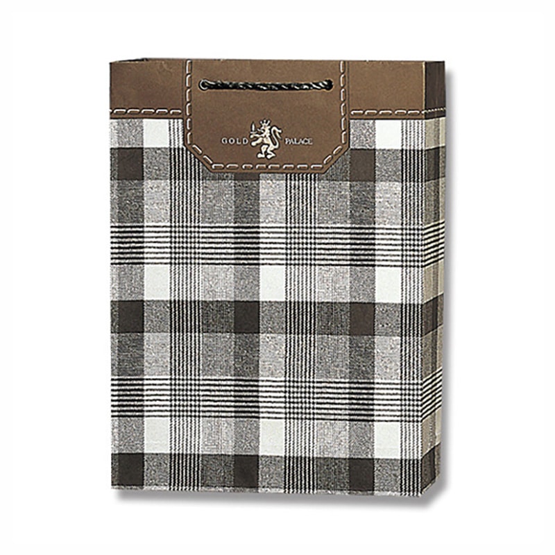 HEIKO 紙袋 デラックスチャームバッグ サニー2才(DXS2) ゴールドチェック 10枚/束