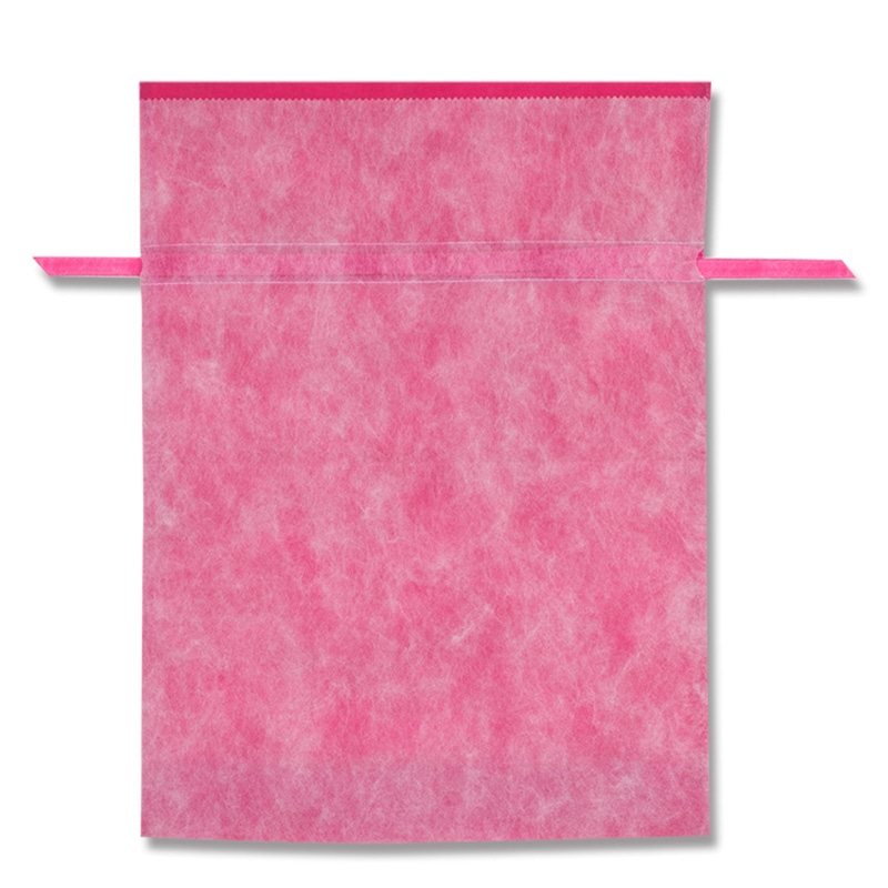 HEIKO 不織布巾着袋 Ｆバッグ Ｗシャンテタイプ LL 無地 ピンク 5枚/袋