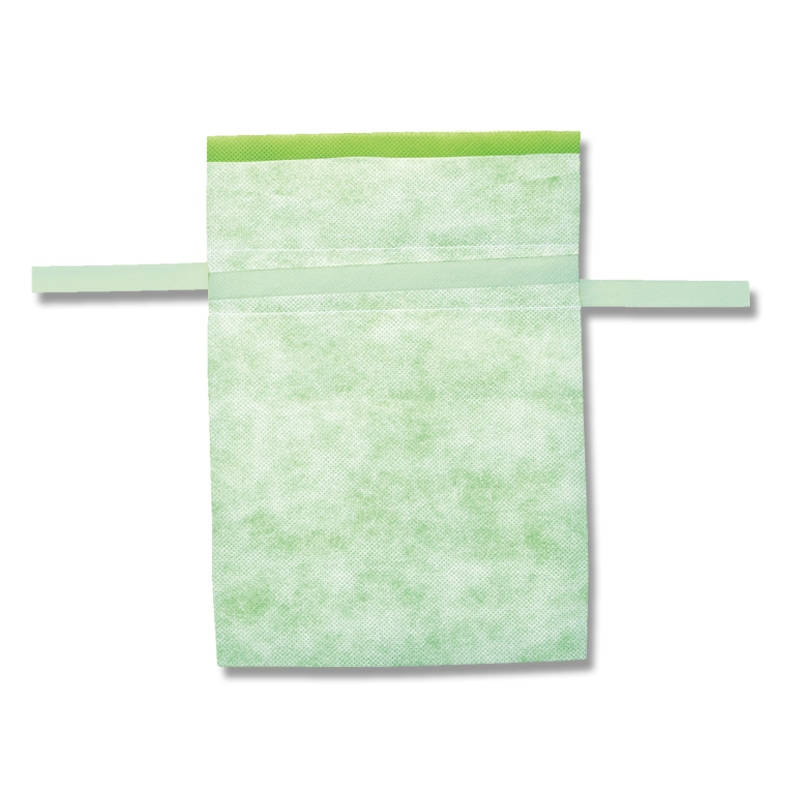 不織布巾着袋 Fバッグ Wシャンテタイプ M ライトグリーン 10枚/袋