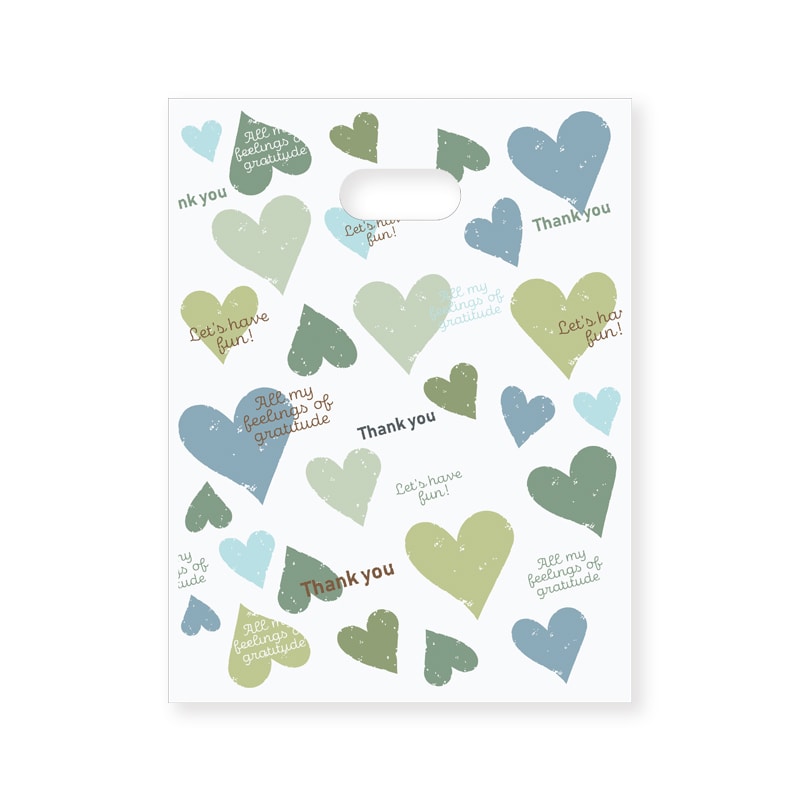 HEIKO 手抜きポリ袋 HDPE BG18-22 スモーキーハート ブルー 50枚/袋