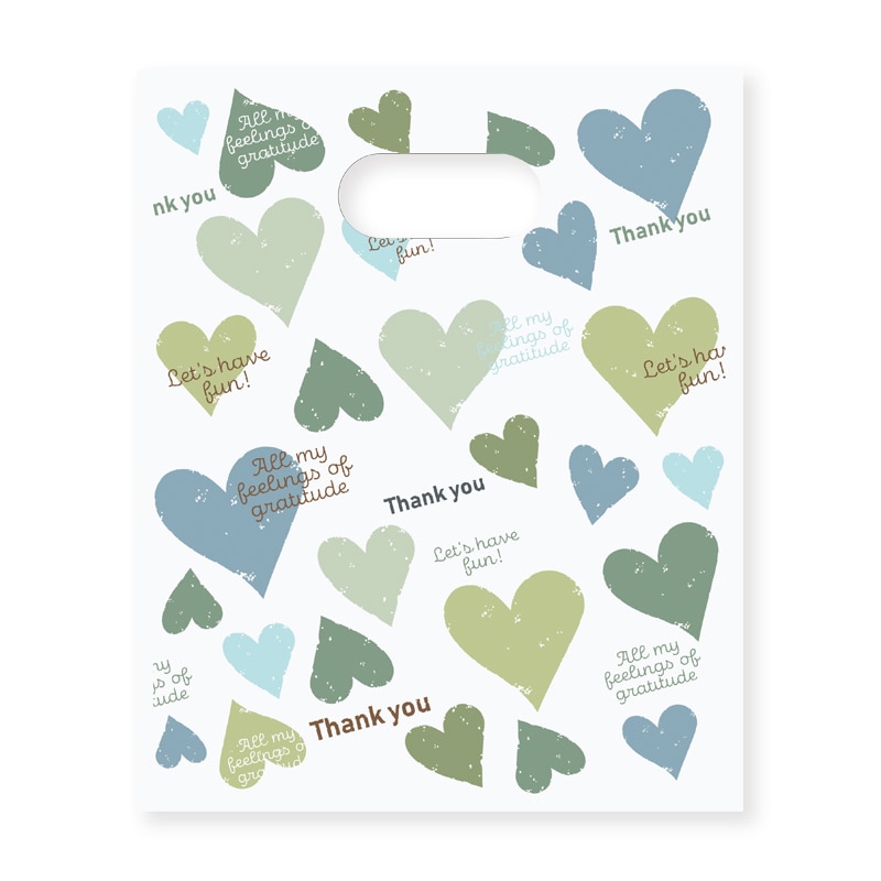 HEIKO 手抜きポリ袋 HDPE BG23-30 スモーキーハート ブルー 50枚/袋