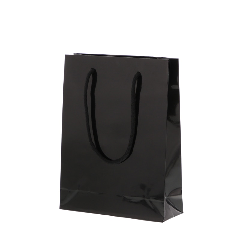 HEIKO 紙袋 ブライトバッグ MM 黒(グロスPP貼り) 10枚/袋