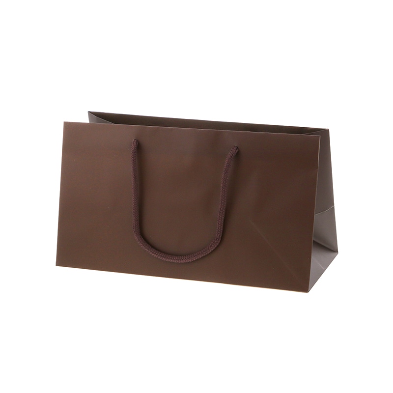 HEIKO 紙袋 ブライトバッグ 30.5-14 チョコブラウン(マットPP貼り) 10枚/袋