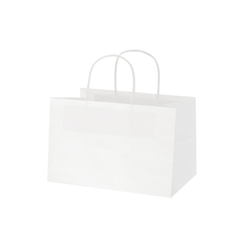 HEIKO 手提げ紙袋 オブロングバッグ 26-17 白無地 20枚/袋