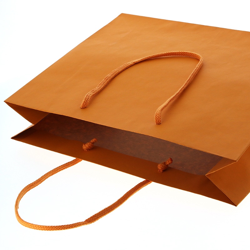 HEIKO 紙袋 プレーンチャームバッグ 3才 オレンジ 10枚/袋