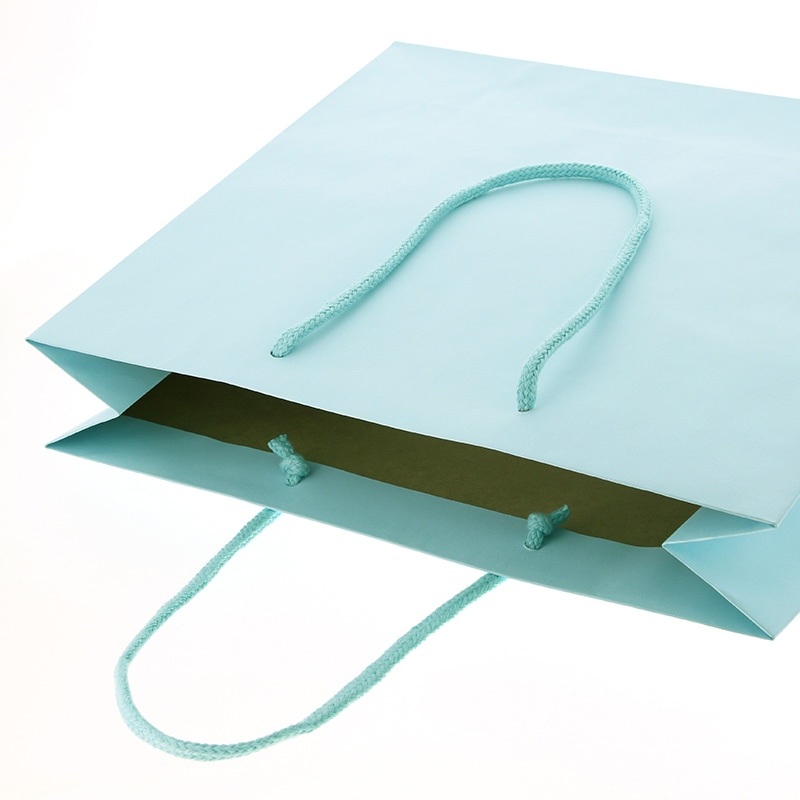 HEIKO 紙袋 プレーンチャームバッグ 3才 水色 10枚/袋