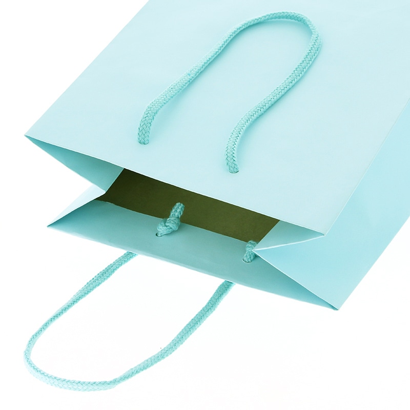 HEIKO 紙袋 プレーンチャームバッグ 20-12 水色 10枚/袋