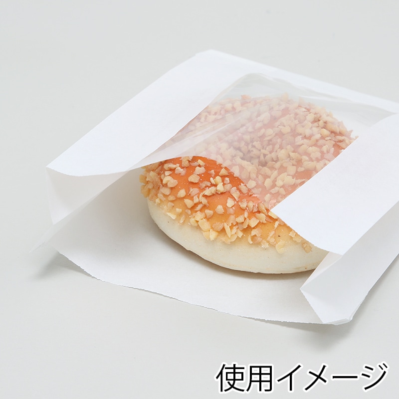 HEIKO 窓付耐油ガゼットパック 小 白無地 100枚/袋