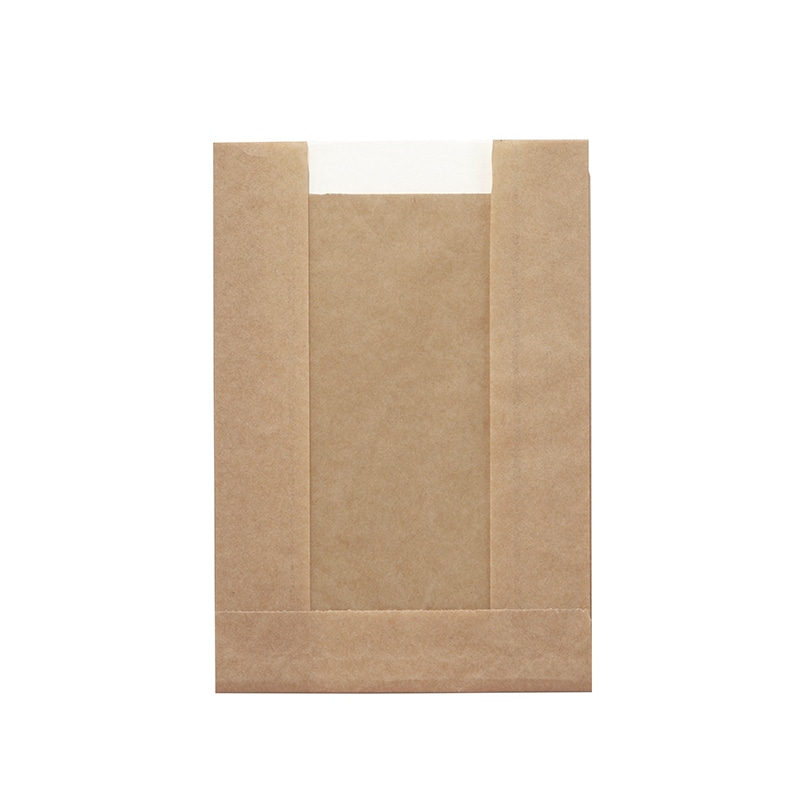 HEIKO 窓付耐油ガゼットパック 小 未晒無地 100枚/袋