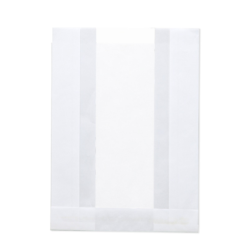 HEIKO 窓付耐油ガゼットパック 大 白無地 100枚/袋