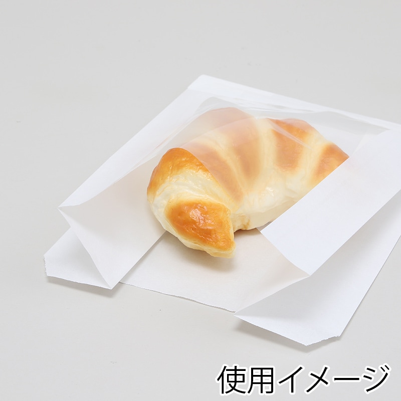 HEIKO 窓付耐油ガゼットパック 大 白無地 100枚/袋