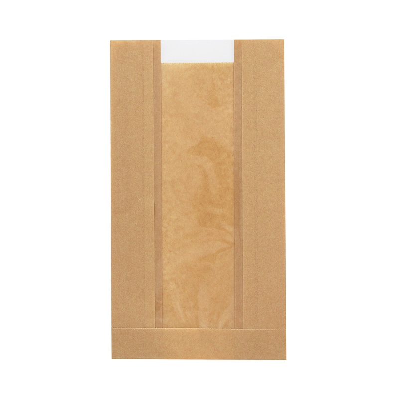 HEIKO NF(ノンフッ素)窓付耐油ガゼットパック 中 未晒無地 100枚/袋