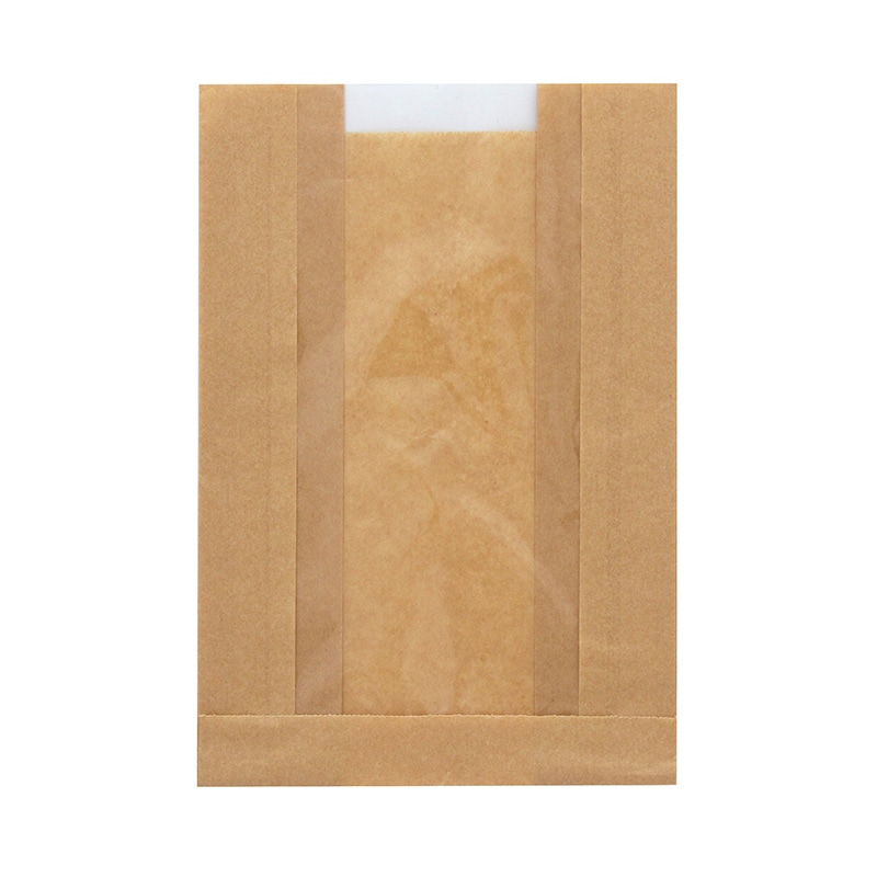 HEIKO NF(ノンフッ素)窓付耐油ガゼットパック 大 未晒無地 100枚/袋