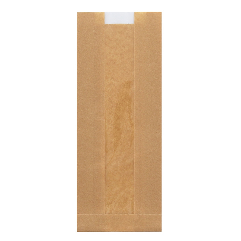 HEIKO NF(ノンフッ素)窓付耐油ガゼットパック ロング 未晒無地 100枚/袋