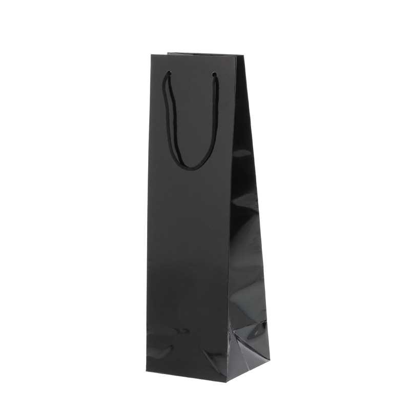 HEIKO 紙袋 ブライトバッグ ワイン1本用 クロ 10枚/袋