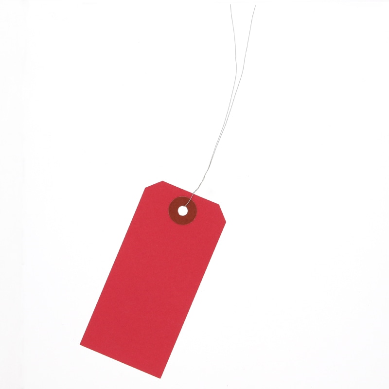 荷札 中 42×90 赤 1000枚/箱