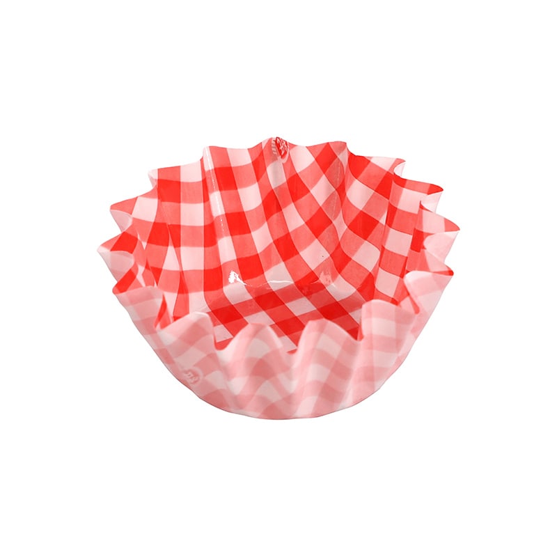 HEIKO 純白ペットケース 6号深 赤チェック 250枚/本