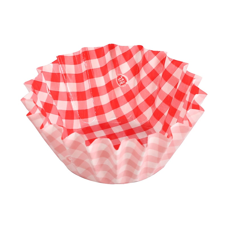 HEIKO 純白ペットケース 8号深 赤チェック 250枚/本