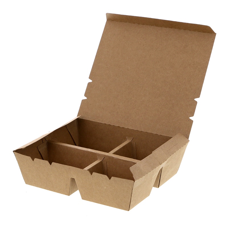 HEIKO エコランチボックス 4仕切 クラフト 20枚/袋