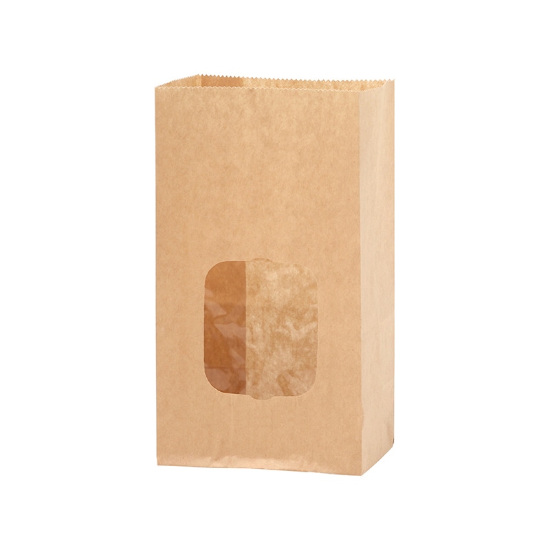 HEIKO 窓付耐油角底袋 9-6 未晒無地 100枚/袋