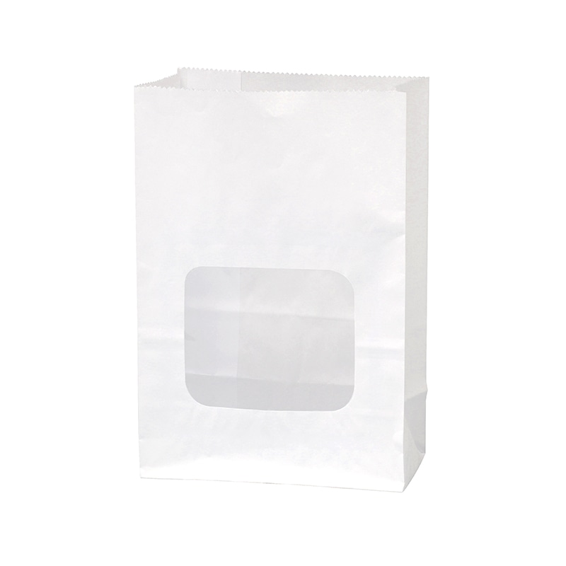 HEIKO 窓付耐油角底袋 11-6 白無地 100枚/袋