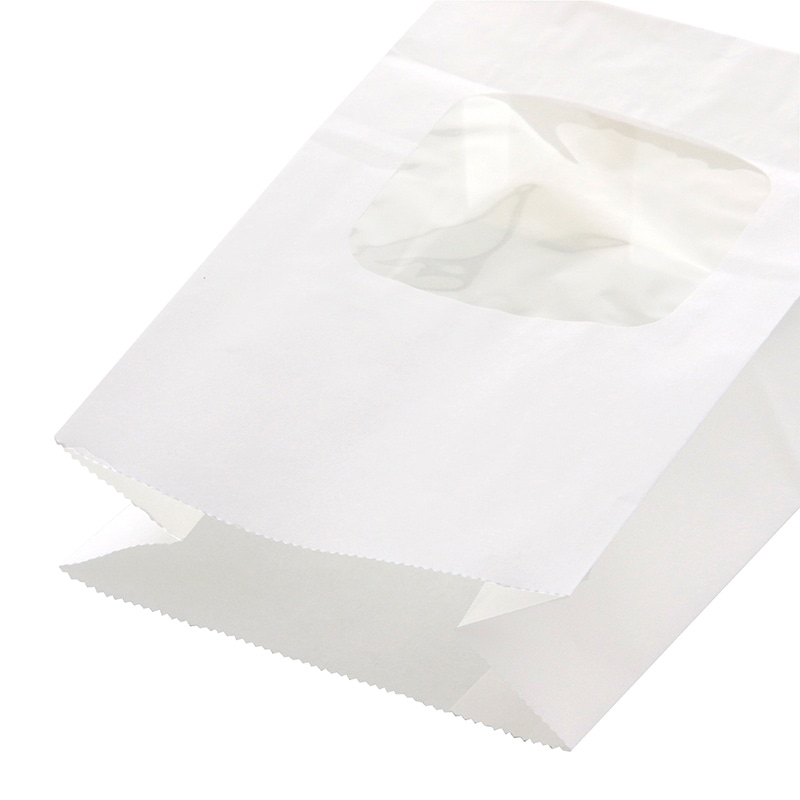 HEIKO 窓付耐油角底袋 11-6 白無地 100枚/袋