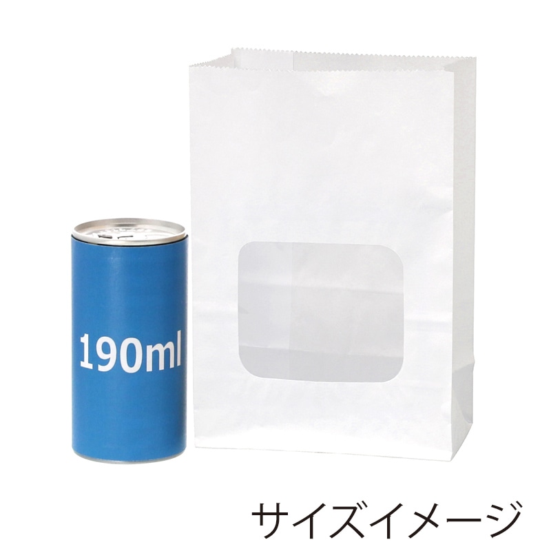 HEIKO 窓付耐油角底袋 11-6 白無地 100枚/袋