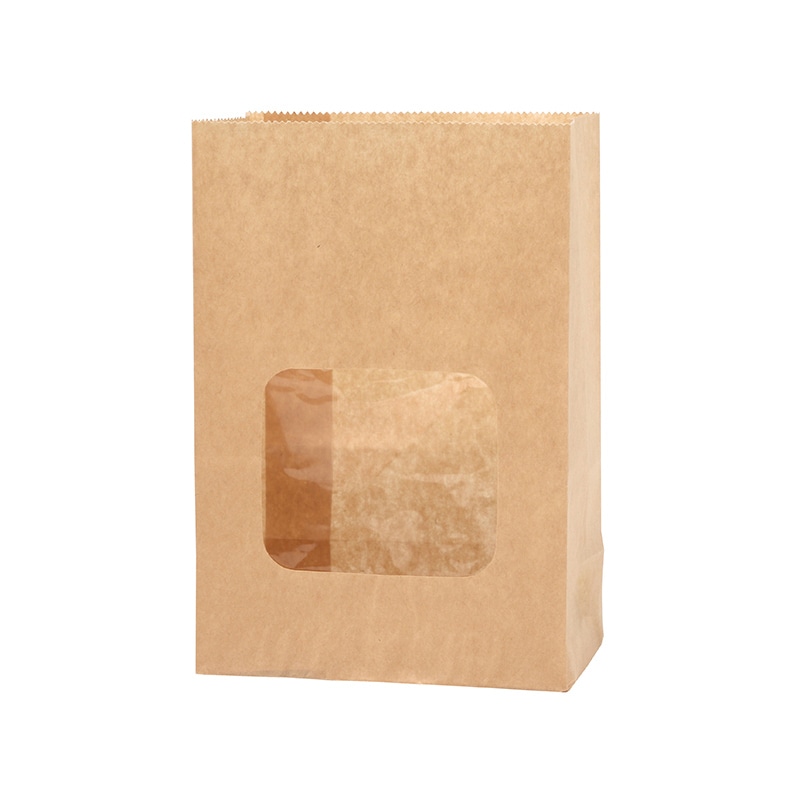 HEIKO 窓付耐油角底袋 11-6 未晒無地 100枚/袋