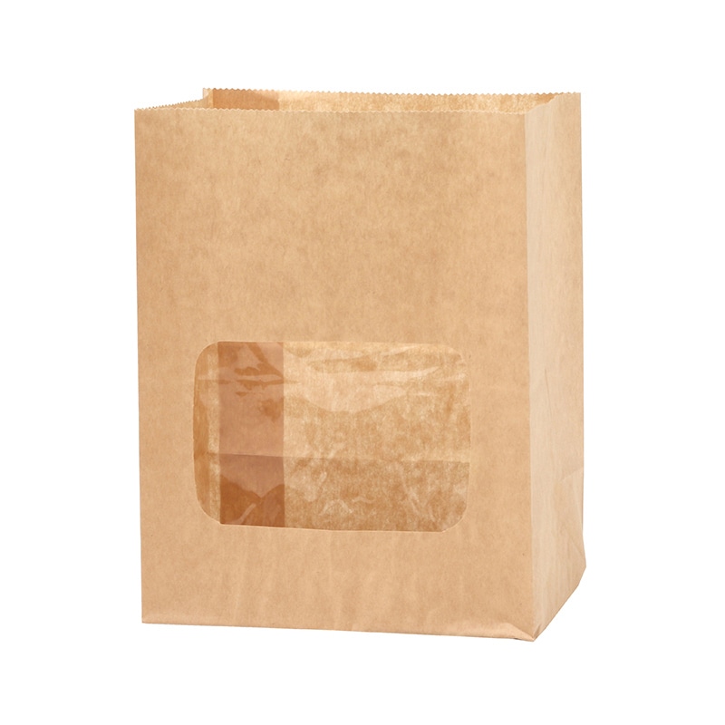 HEIKO 窓付耐油角底袋 13-8 未晒無地 100枚/袋