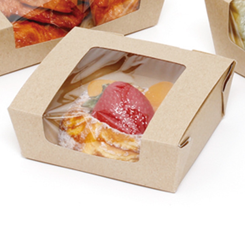 HEIKO 食品容器 窓付きフードBOX S クラフト 20枚/袋