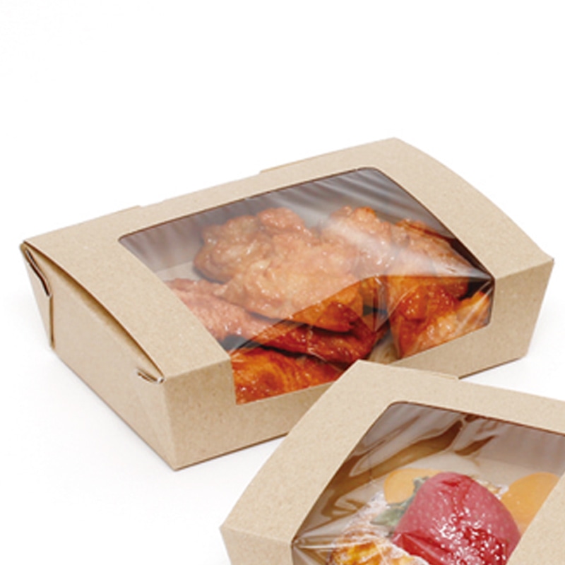 HEIKO 食品容器 窓付きフードBOX M クラフト 20枚/袋