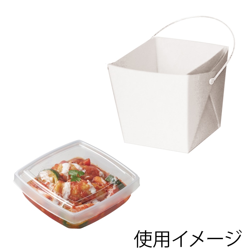 協和パック 持ち手付き食品容器 デリメイト TK125 嵌合容器付き 白無地 20枚/袋(ご注文単位12袋)【直送品】