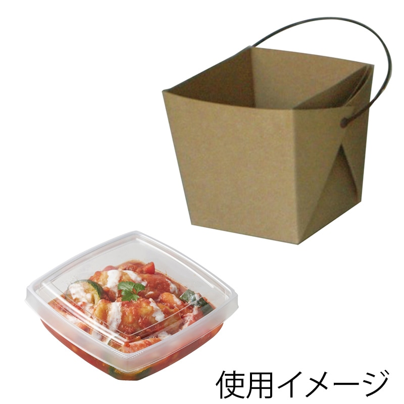 協和パック 持ち手付き食品容器 デリメイト TK125 嵌合容器付き クラフト 20枚/袋(ご注文単位12袋)【直送品】
