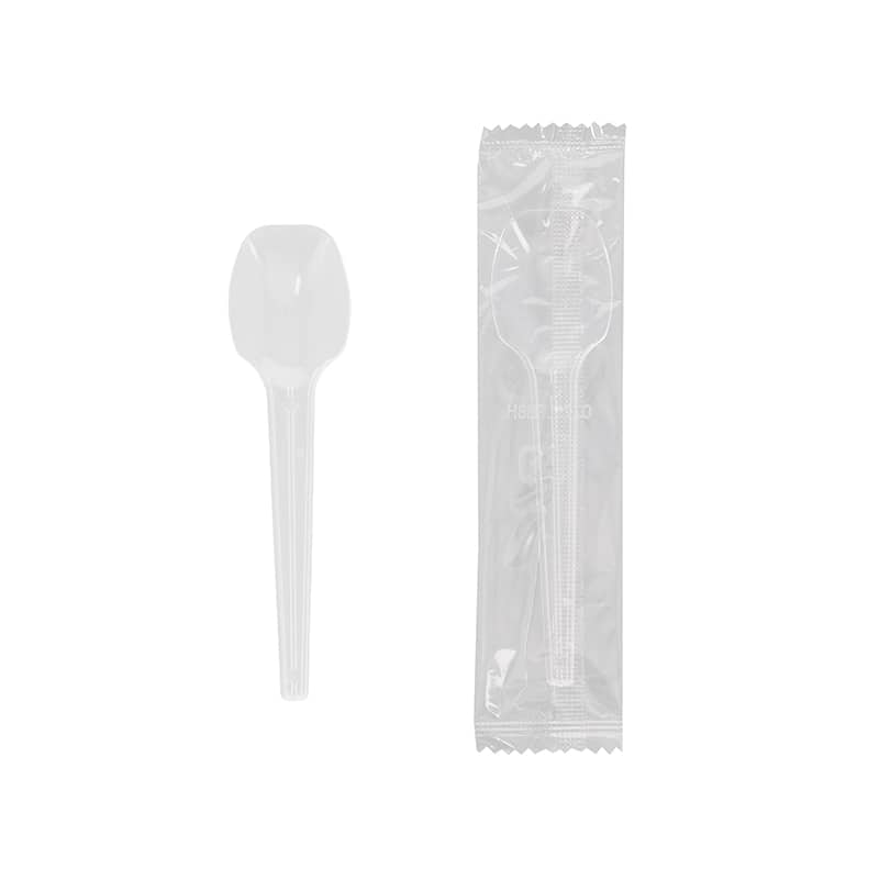 HEIKO プラスチックスプーン 10cm 個包装 透明 200本/袋