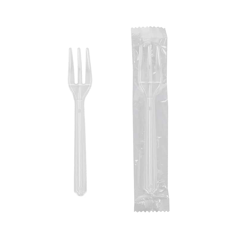 HEIKO プラスチックフォーク 11.4cm 個包装 透明 200本/袋