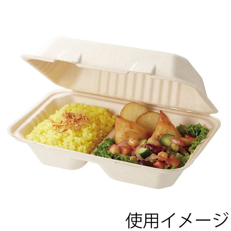 HEIKO 食品容器 バンブーペーパーウエア フードパック 2仕切り BFD2-23 20枚/袋