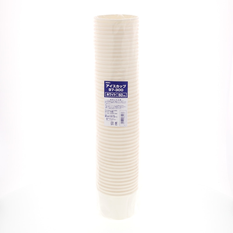 HEIKO 製菓資材 アイスカップ 300ml 97-300 ホワイト 50個/袋