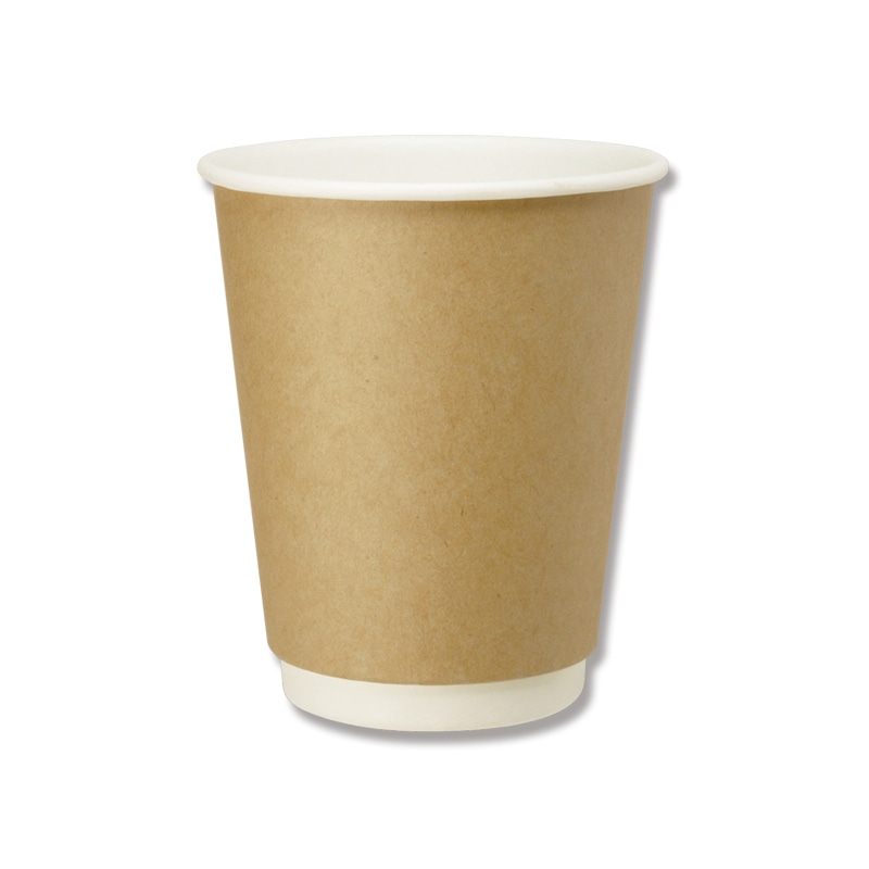 HEIKO 紙コップ 二重断熱カップ 8オンス 口径80mm クラフト 25個/袋