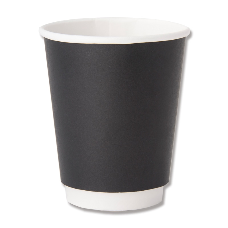 HEIKO 紙コップ 二重断熱カップ 8オンス 口径80mm ブラック 25個/袋