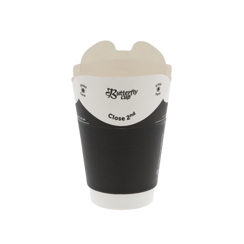 HEIKO バタフライカップ 8オンス ホット ダブル ブラック 25個/袋