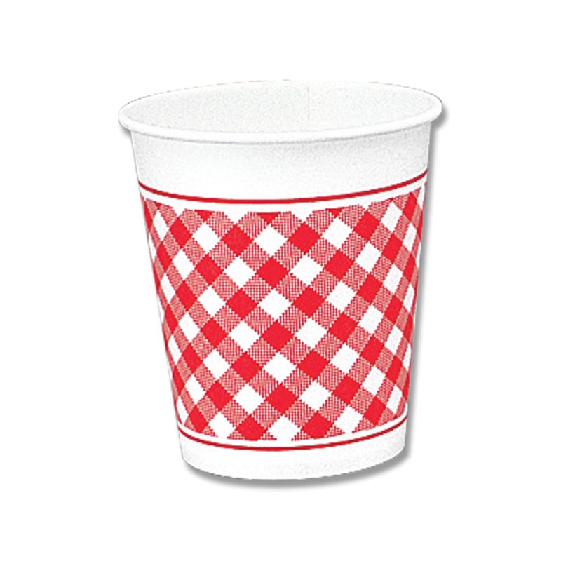 HEIKO 紙コップ(ペーパーカップ) 7オンス 口径73mm Nギンガム R 100個/袋
