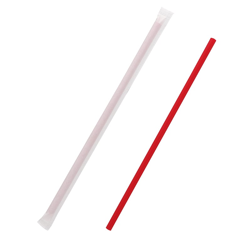 HEIKO ストレートストロー 6×21 単袋 赤 200本/袋