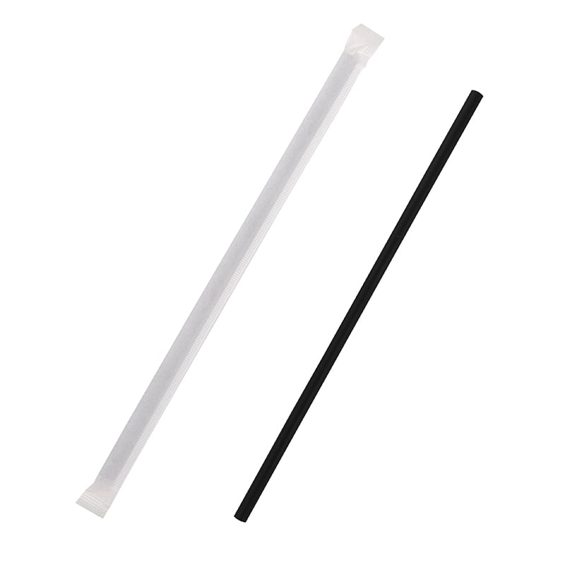 HEIKO ストレートストロー 6×21 単袋 黒 200本/袋