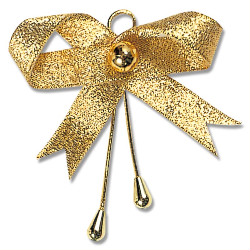 HEIKO リボンビーズタイ 約50mm幅×60mm ゴールド 12本/袋