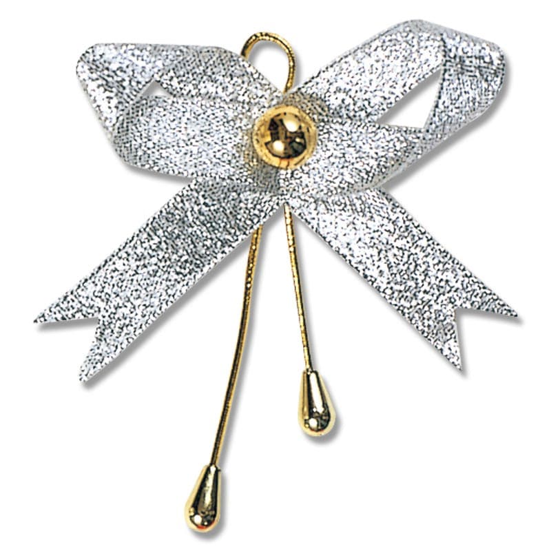 HEIKO リボンビーズタイ 約50mm幅×60mm シルバー 12本/袋