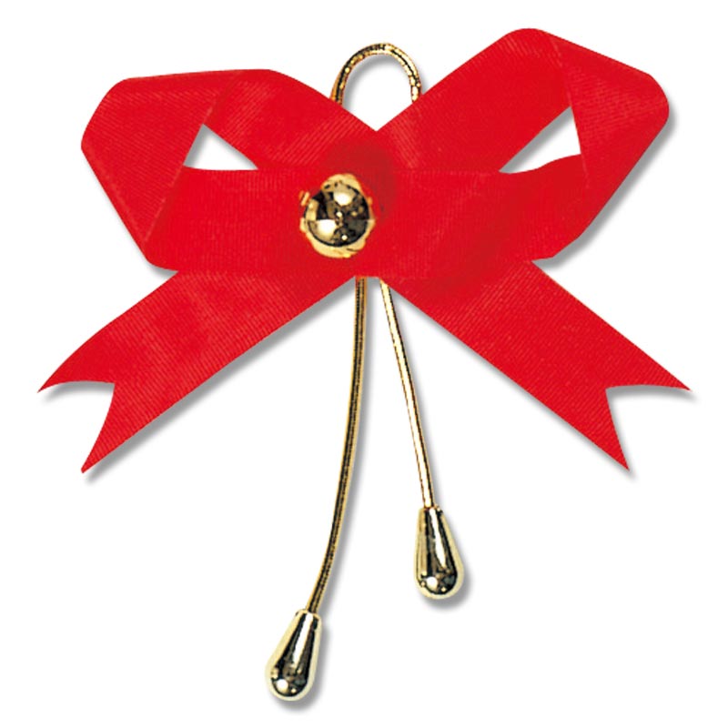 HEIKO リボンビーズタイ 約50mm幅×60mm レッド 12本/袋